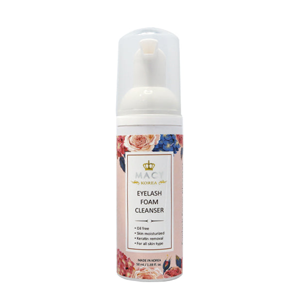 Gentle Oil-Free Eyelash Foam Cleanser for Extension Care and Facial Wash