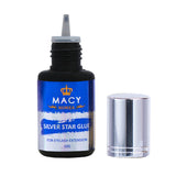 MACY Silver Star Eyelash Extension Glue: Rapid 0.5 Second Dry, 6 Week Hold