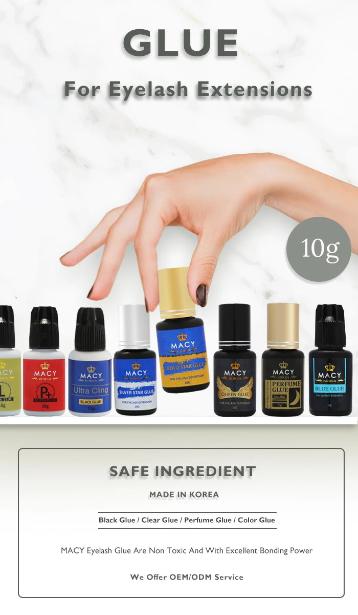 MACY X PRO Eyelash Extension Glue - 0.5s Fast Dry, Low Fume, 6-Week Hold