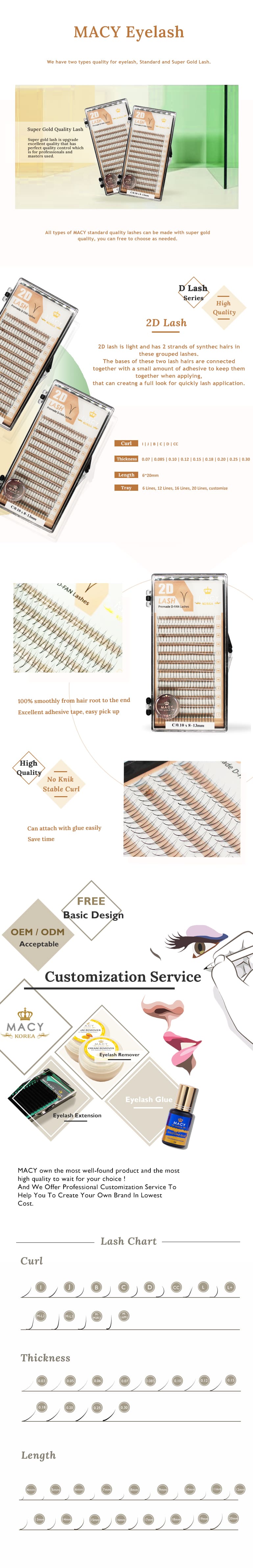 MACY Lightweight 2D Volume Eyelash Extensions for Full, Natural Look