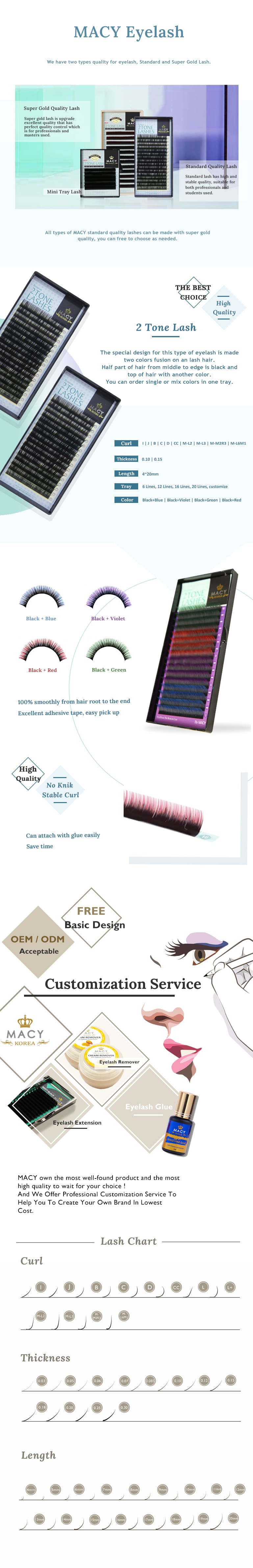 Premium Two-Tone Eyelash Extensions: Vibrant Color Fusion for Volume & Lift