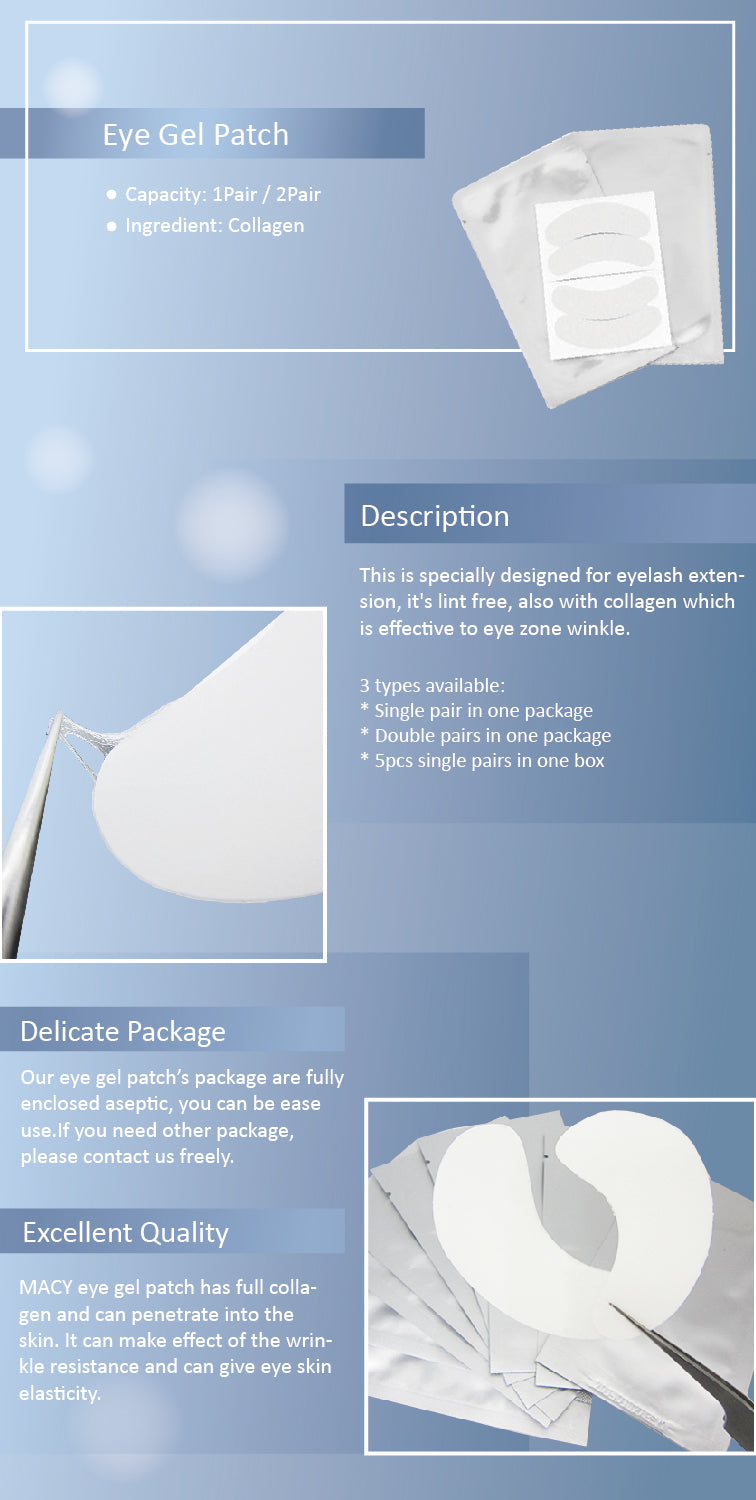MACY Lint-Free Collagen Eye Gel Patches for Eyelash Extension Application