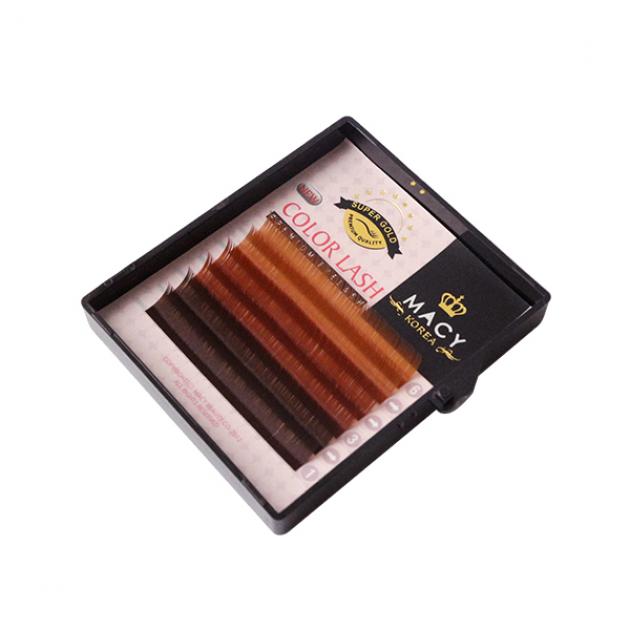 Vibrant Super Gold Color Eyelash Extensions: Rainbow Hues, Customizable Curls, Lengths