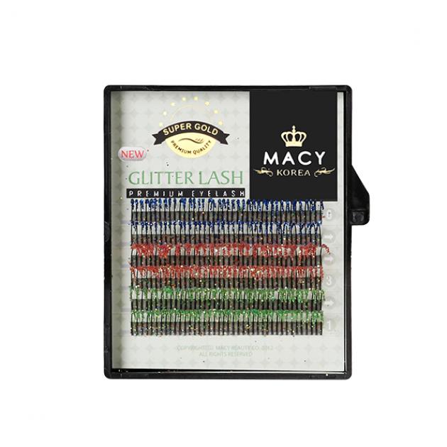 MACY Super Gold Glitter Eyelash Extensions - Sparkle Party & Wedding Lashes