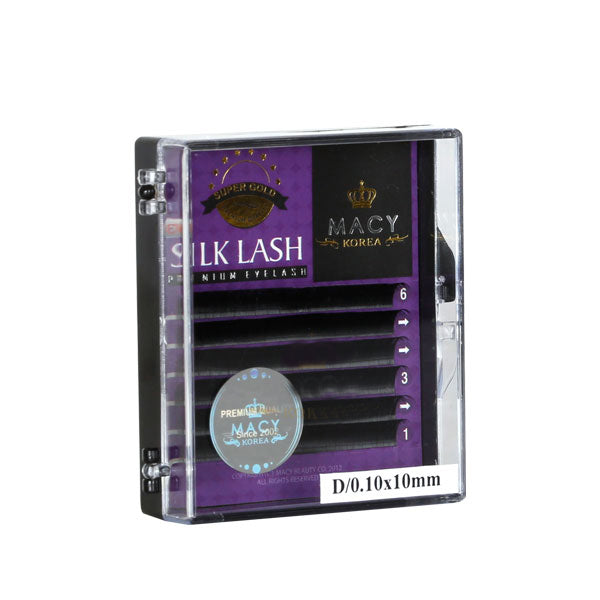 MACY Super Gold Premium Silk Eyelash Extensions - Soft Touch, Natural Curl, Smooth