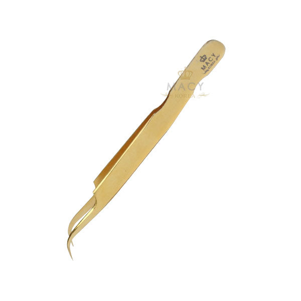 MACY Pro-Strong Curved Gold Eyelash Extension Tweezers: Precision Isolation Tool