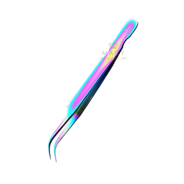 Professional Rainbow Curved Eyelash Extension Tweezers for Precise Isolation