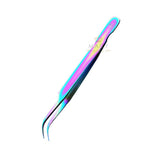 Professional Rainbow Curved Eyelash Extension Tweezers for Precise Isolation