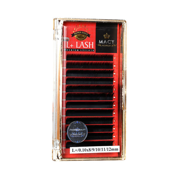 MACY Super Gold L+ Curl Eyelash Extensions for Dramatic Lifted Look