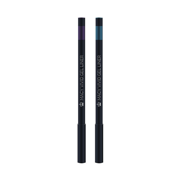 MACY Dual-Sided Vivid Gel Eyeliner Pencil with Built-in Sharpener - Blue, Purple
