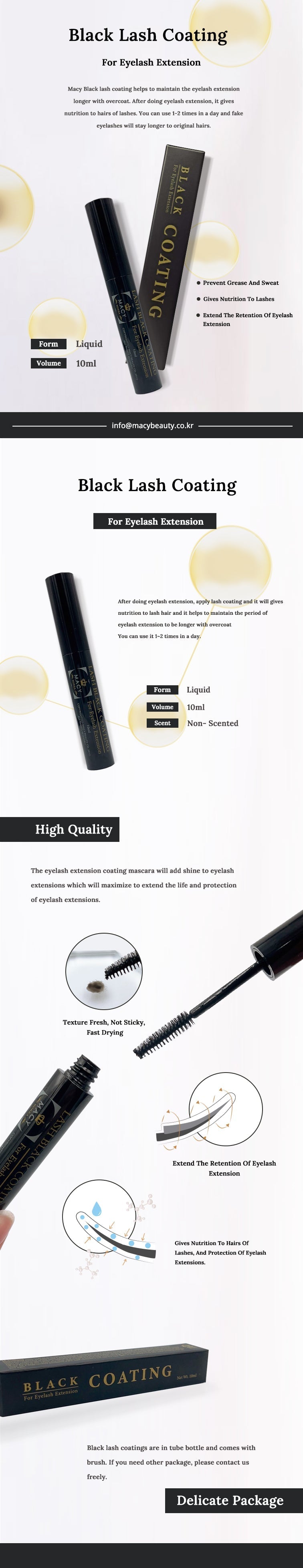 MACY Black Eyelash Extension Coating Sealant for Longer Lasting Lashes