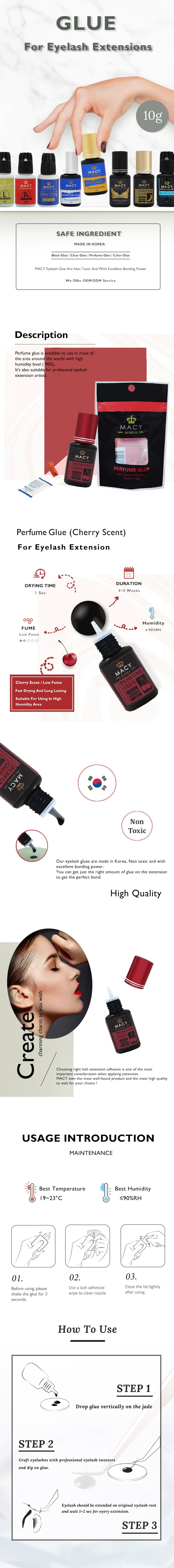 MACY Cherry Scented Fast-Drying Eyelash Extension Glue for High Humidity