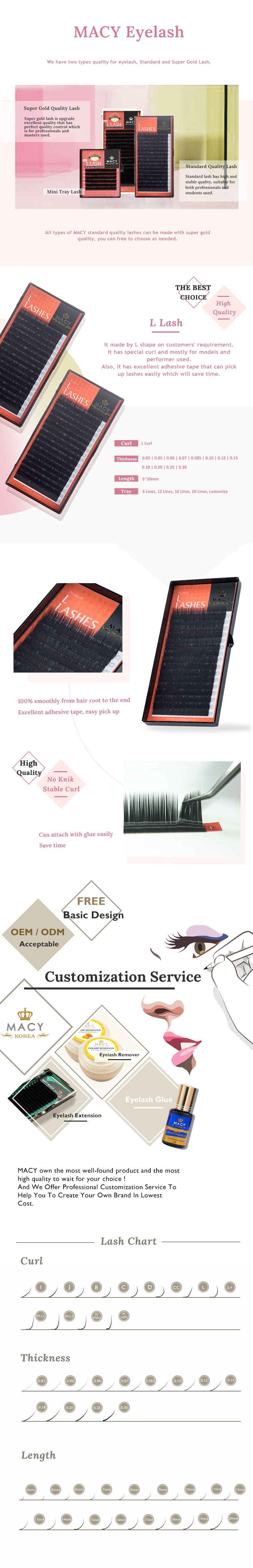 Premium L Curl Eyelash Extensions for Professional Lash Artists, Mink & Silk