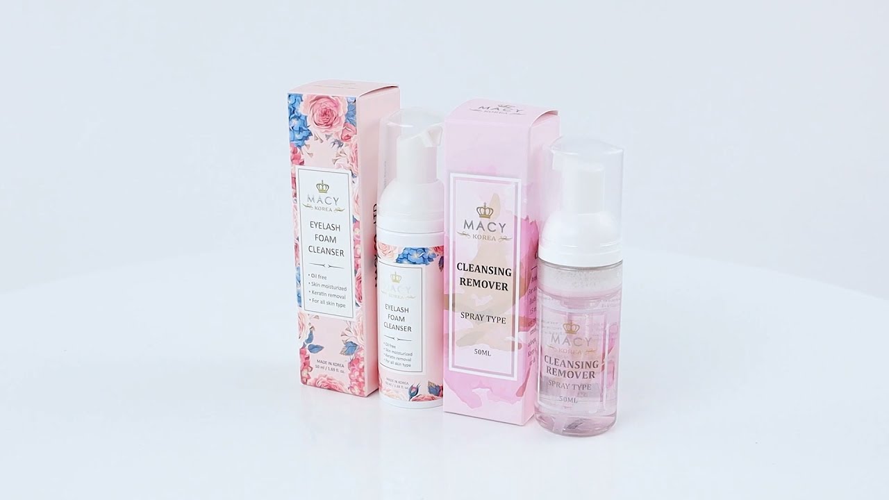 Gentle Oil-Free Eyelash Foam Cleanser for Extension Care and Facial Wash