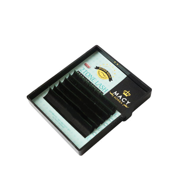 Super Gold 2Tone Eyelash Extensions: Vibrant Color Tips, Customizable Trays