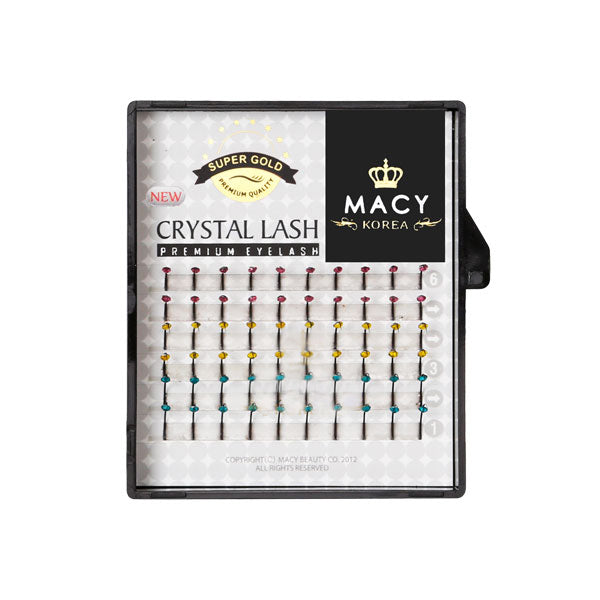 Super Gold Crystal Lash: Luxury Eyelash Extensions with Sparkling Tips, 6 Colors Available
