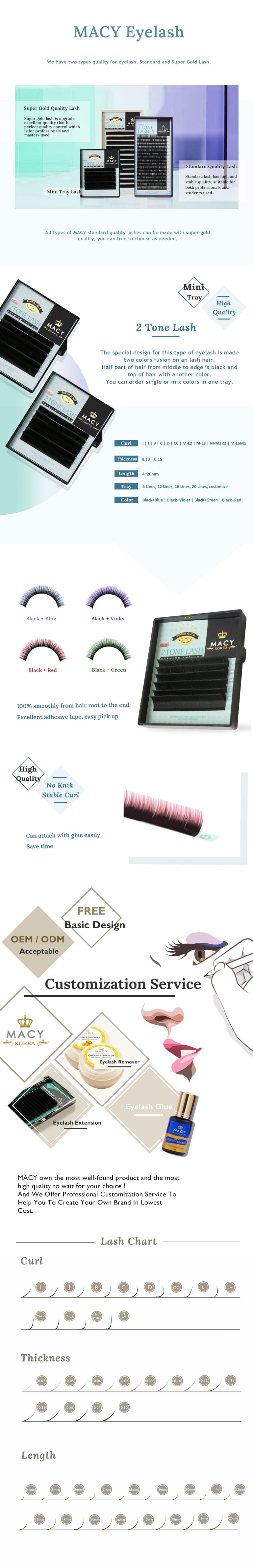 Super Gold 2Tone Eyelash Extensions: Vibrant Color Tips, Customizable Trays