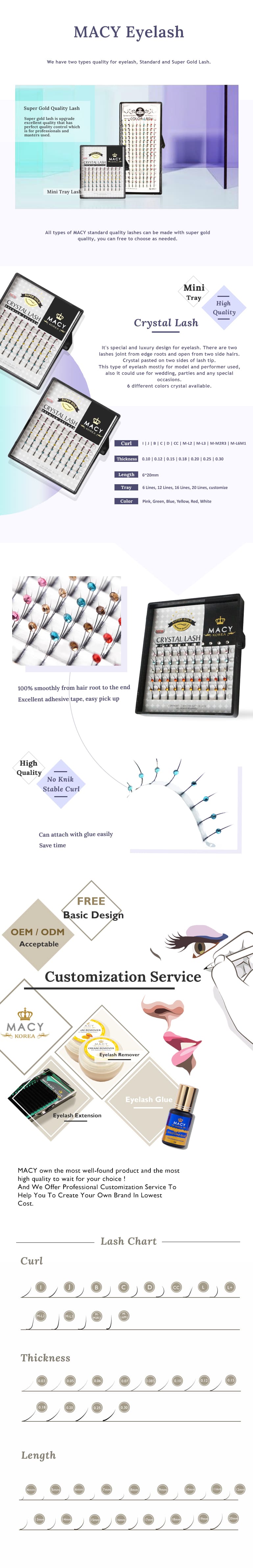 MACY Super Gold Crystal Eyelash Extensions: Luxury Sparkle, Stable Curl, Easy Application