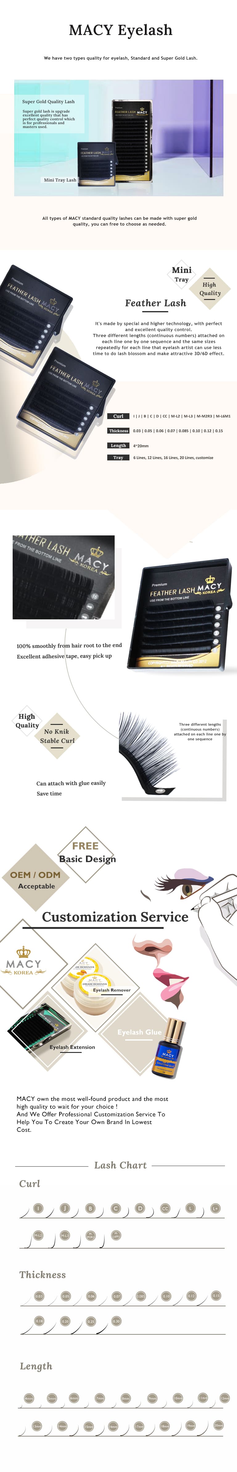 Premium Super Gold Feather Lash Extensions - Soft, Stable Curl for 3D/6D Volume