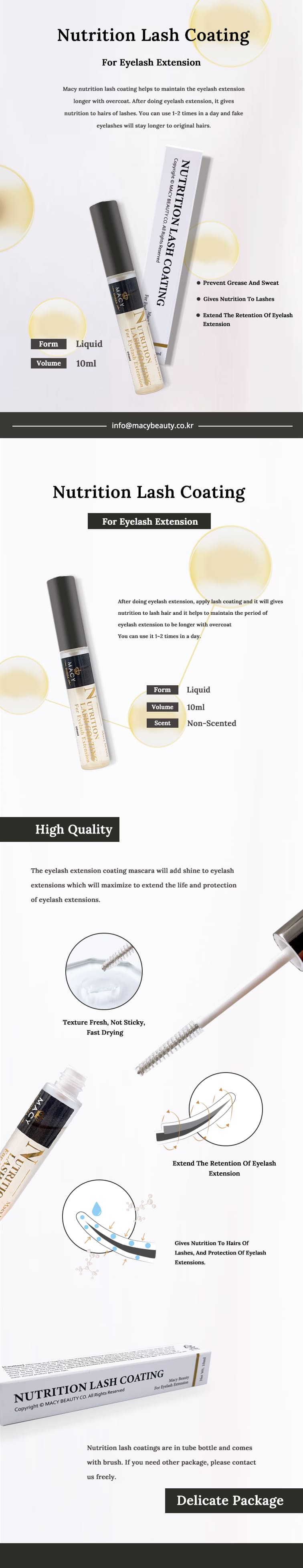 MACY Professional Nourishing Eyelash Coating for Longer Lasting Lash Extensions