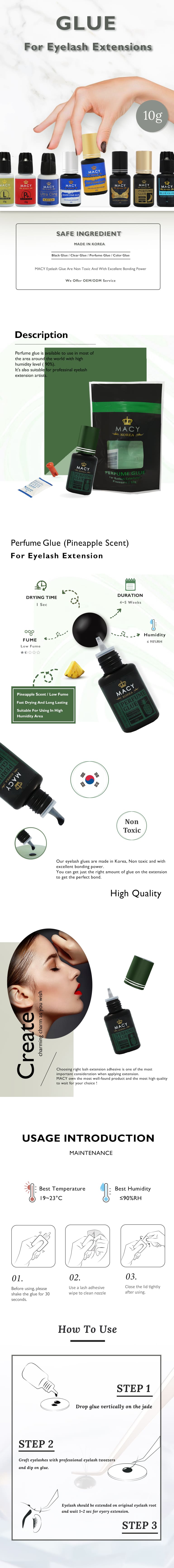 MACY Professional Pineapple Scent Eyelash Extension Glue, Fast Drying & Long Lasting