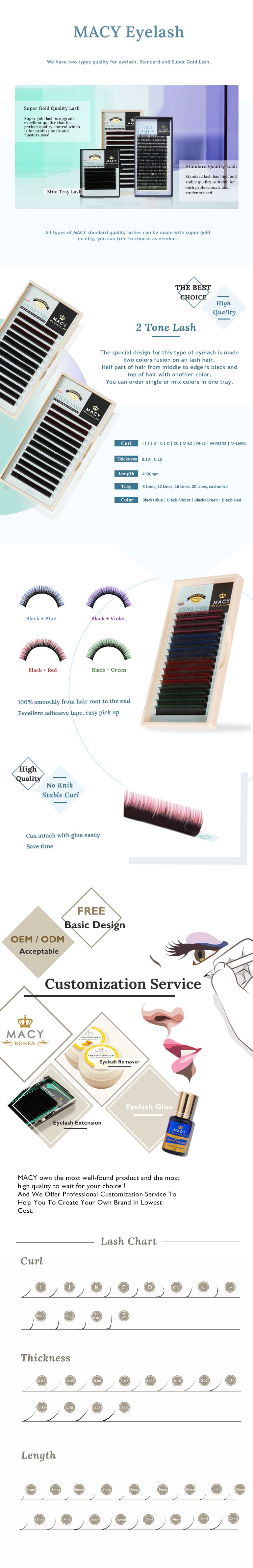 MACY SG 2 Tone Ombre Eyelash Extensions for Vibrant Eye Looks