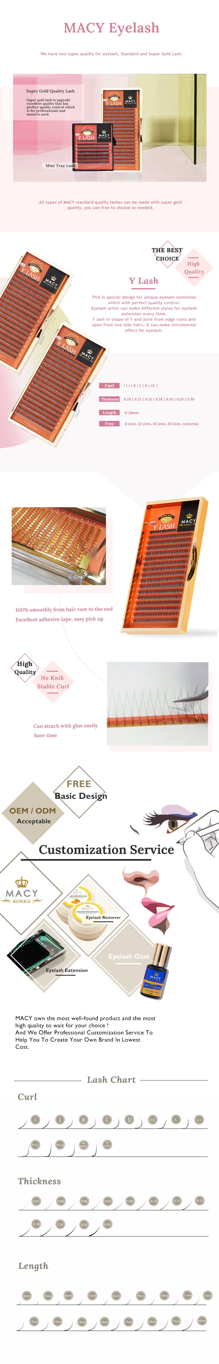 Premium Quality SG Y Lash Eyelash Extensions for Volume & Fluffy Looks