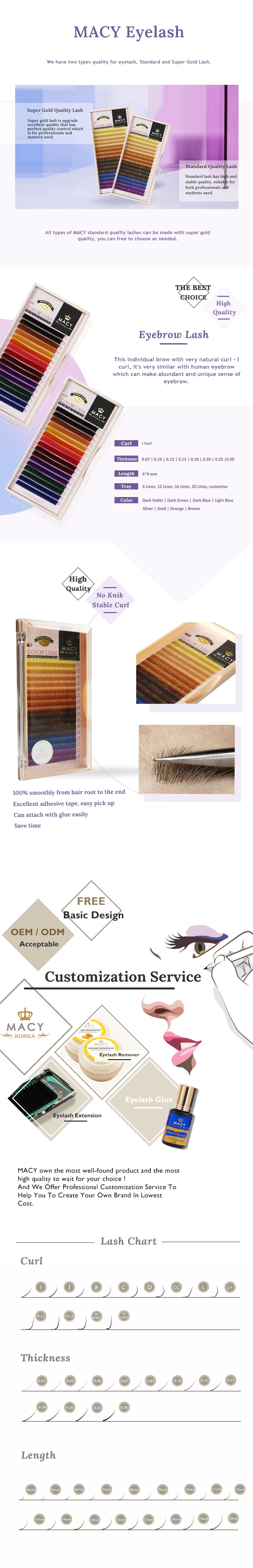 MACY Professional SG Eyebrow Individual Lashes for Natural Fuller Brows