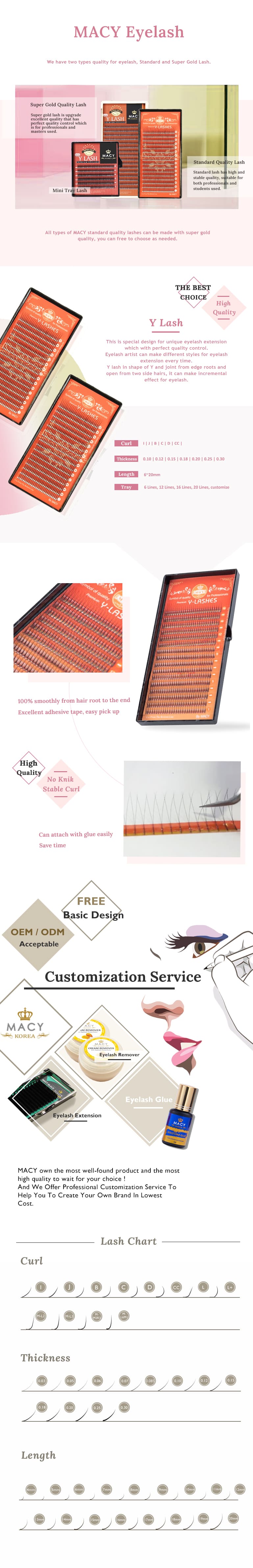 Premium Y-Shape Volume Eyelash Extensions, Stable Curl, Easy Application